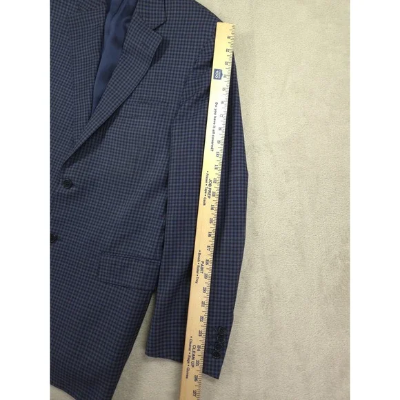 Canali Wool Plaid Blazer Mens 42L Sport Coat 2 Button Italy - Picture 6 of 13